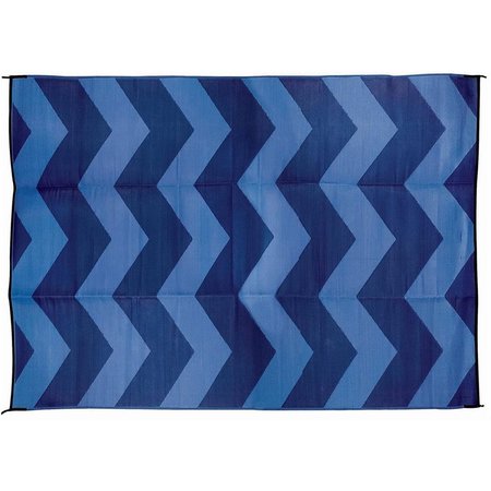 BACK2BASICS 6 x 9 ft. Outdoor Mat RV Blue Chevron BA357647